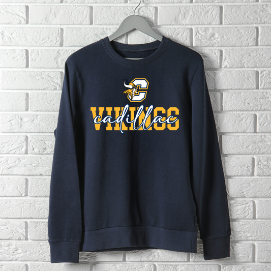 Cadillac Vikings Adult Crewneck Sweatshirt