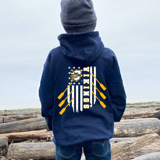 Get on the Boat Vikings Flag YOUTH Hoodie