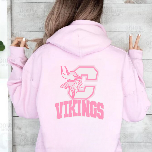 Pink Out Cadillac Viking Adult Hoodie