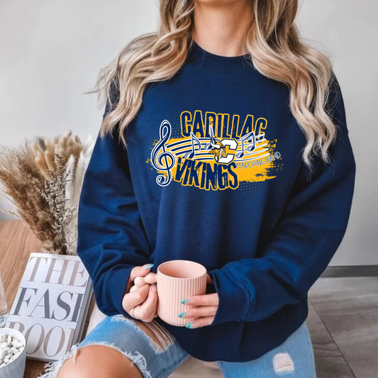 Cadillac Vikings Marching Band Adult Crewneck Sweatshirt