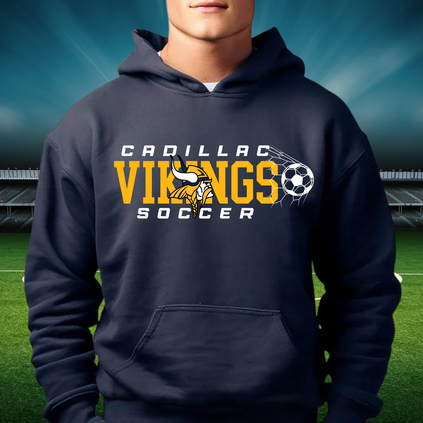 Cadillac Vikings Boys Soccer ADULT Hoodie - PLAYER PACKAGE PRICING