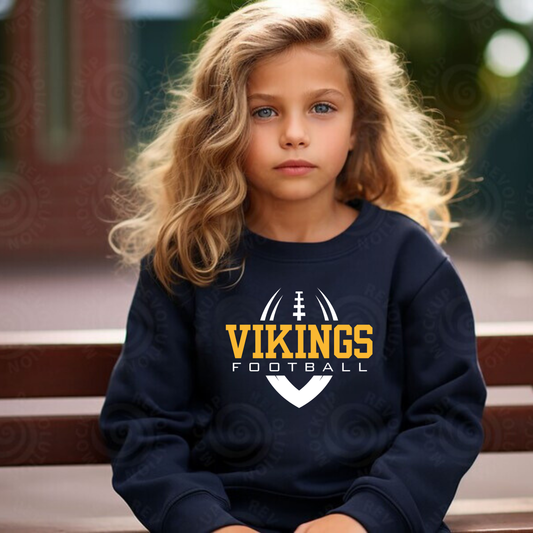 Cadillac Vikings Football YOUTH Unisex Crewneck Sweatshirt