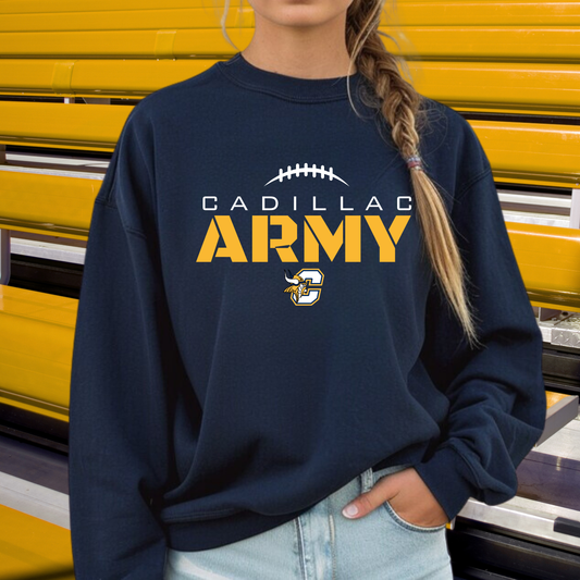 Cadillac ARMY Vikings Football ADULT Unisex Crewneck Sweatshirt