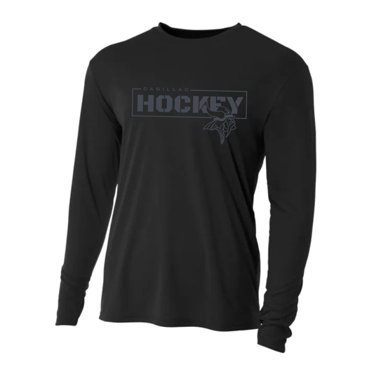 BLACKOUT Cadillac Vikings Hockey DRI-FIT Cooling Performance Long-Sleeve T-Shirt