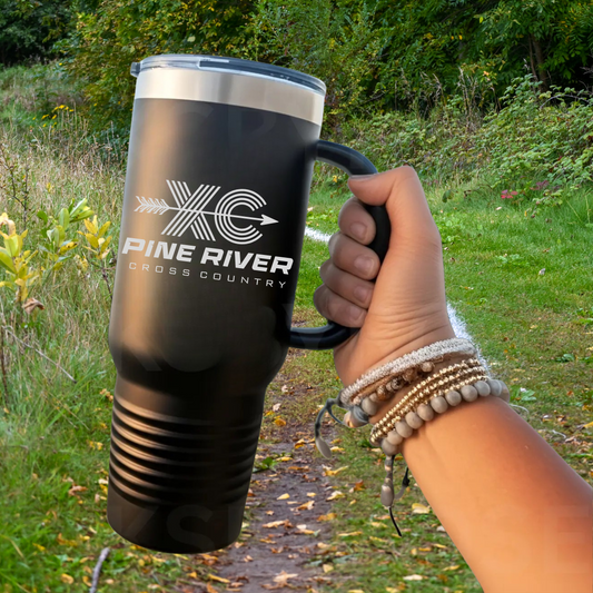 Pine River Cross Country 40 oz Tumbler w/Lid - BLACK