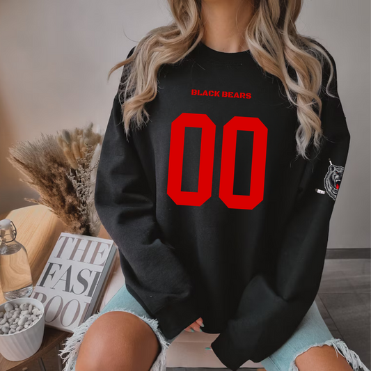 GAME DAY JERSEY Northern Michigan Black Bears Hockey ADULT Crewneck Sweatshirt