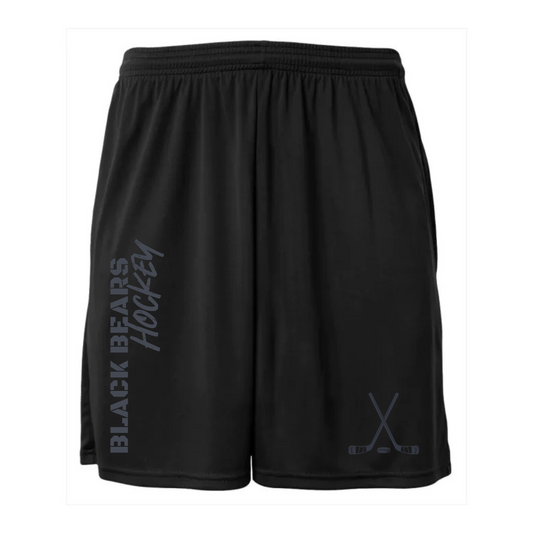 BLACKOUT Black Bears Hockey Dri-Fit Cooling Performance Shorts w/ Pockets