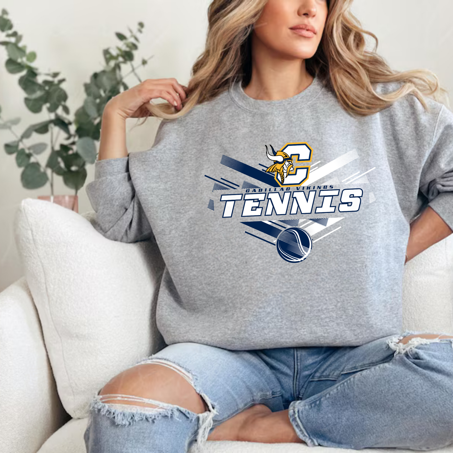Cadillac Vikings Tennis ADULT Crewneck Sweatshirt