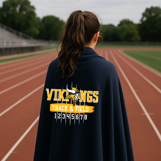 Cadillac Vikings Track & Field Personalized Fleece Sweatshirt Blanket