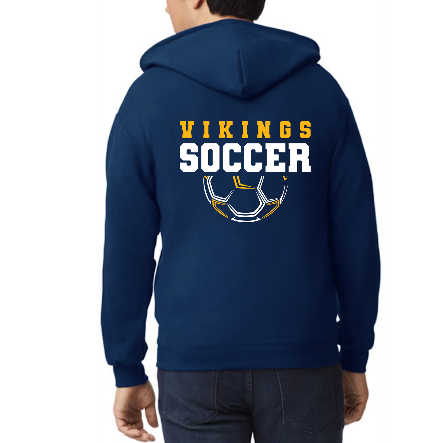 Cadillac Vikings Soccer ADULT zip-up Hoodie