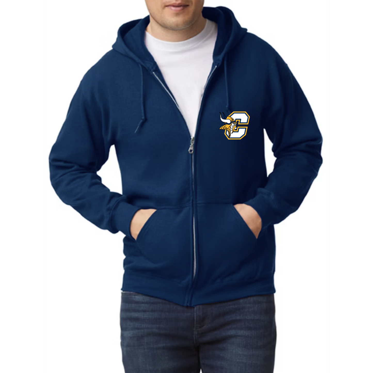 Cadillac Vikings Soccer ADULT zip-up Hoodie
