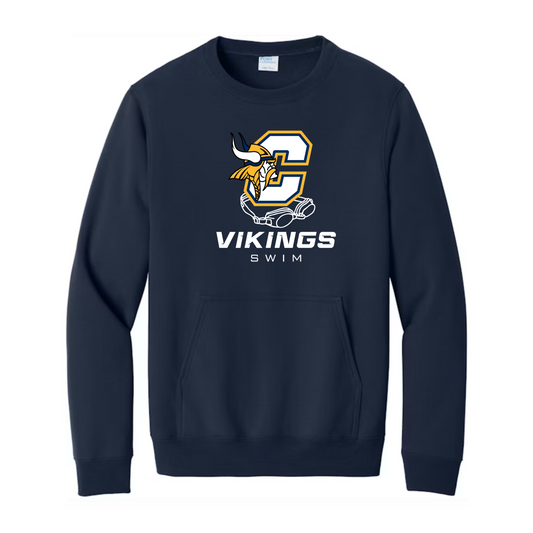 Cadillac Vikings Swim ADULT Crewneck Sweatshirt w/ Front Pocket