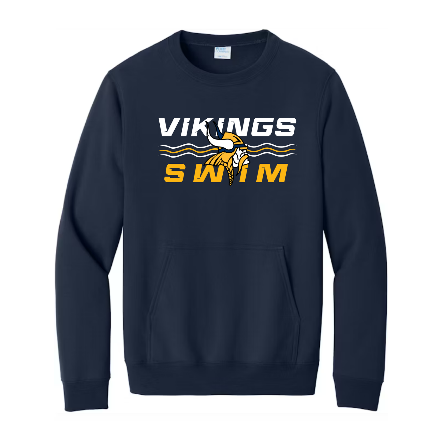 Cadillac Vikings Swim ADULT Crewneck Sweatshirt w/ Front Pocket