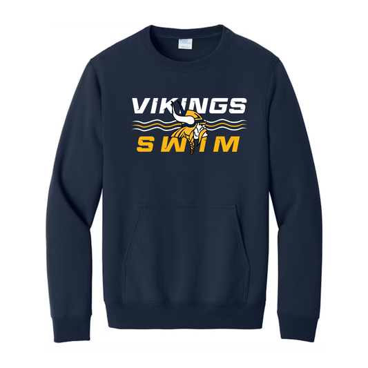 Cadillac Vikings Swim ADULT Crewneck Sweatshirt w/ Front Pocket