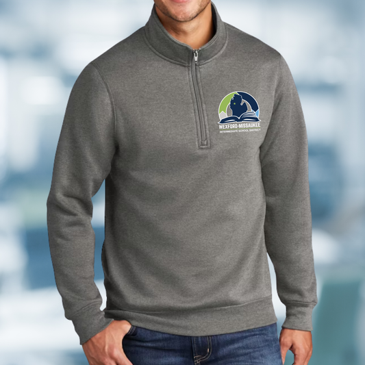 Wexford Missaukee ISD ADULT 1/4-Zip Pullover Sweatshirt - GRAPHITE HEATHER