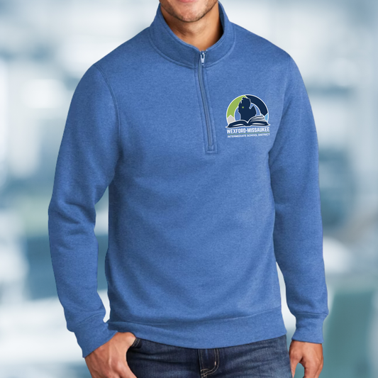Wexford Missaukee ISD ADULT 1/4-Zip Pullover Sweatshirt - HEATHER ROYAL