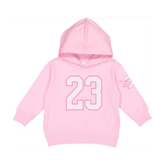 Vikings Pink Out Varsity Number TODDLER Hoodie