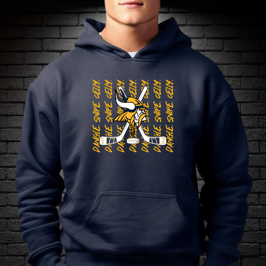Cadillac Vikings Dangle Snipe Celly Hockey ADULT Hoodie