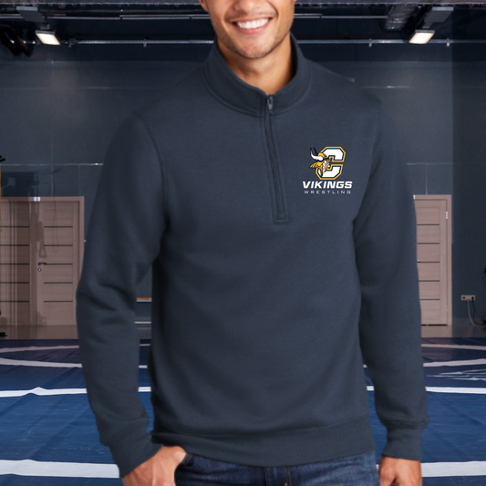 Cadillac Vikings Wrestling ADULT 1/4-Zip Pullover Sweatshirt
