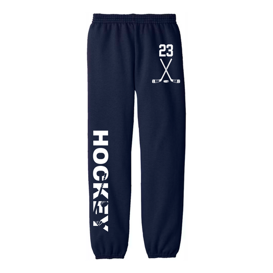 Personalized Hockey Sweatpants (Navy)