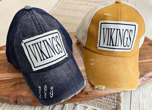 Cadillac Vikings Distressed Pony-tail hat