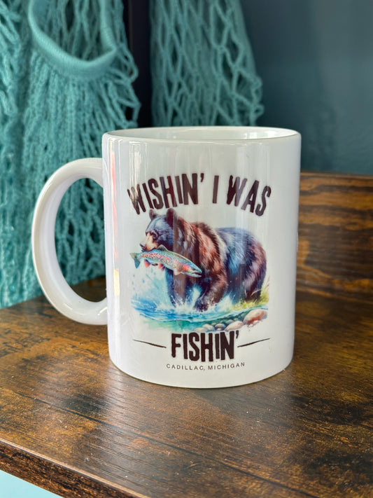 Wishin' I Was Fishin' 11 oz Coffee Mug