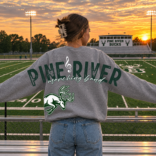 Pine River Marching Band Cross-Back UNISEX Crewneck Sweatshirt