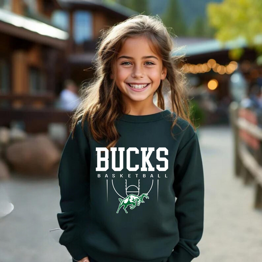 Pine River Bucks Basketball Unisex YOUTH Crewneck Sweatshirt