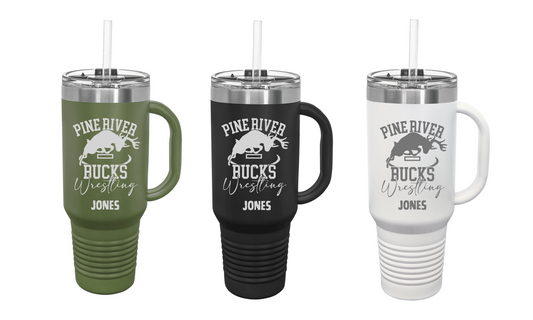 Personalized Pine River Wrestling 40 oz Tumbler w/Lid